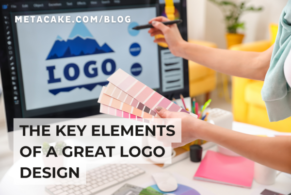 Person using elements of logo design.