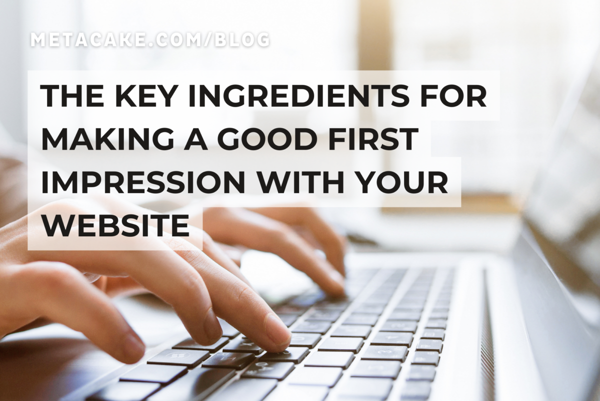 Person on keyboard making first impressions on a website.