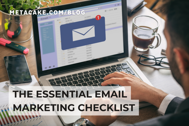 Person using an email marketing checklist.