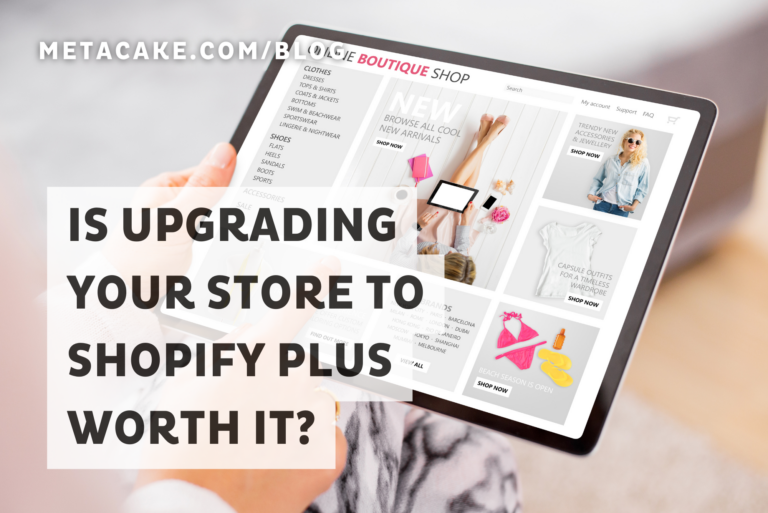 Ecommerce store on tablet deciding if shopify plus is worth it.