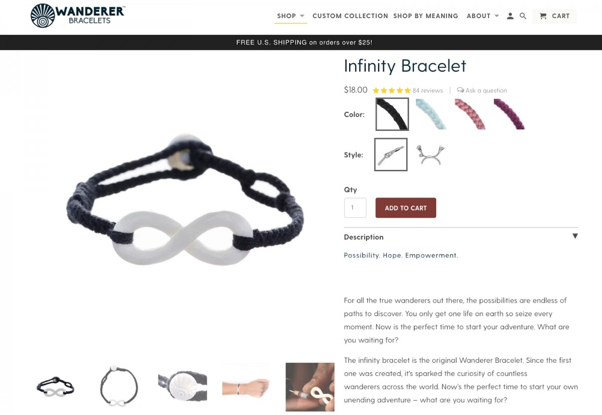 Wanderer Bracelet - Example of a great product and great story