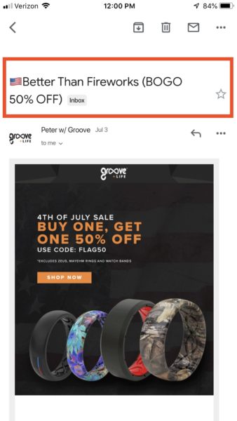 Groove Fireworks Email Example