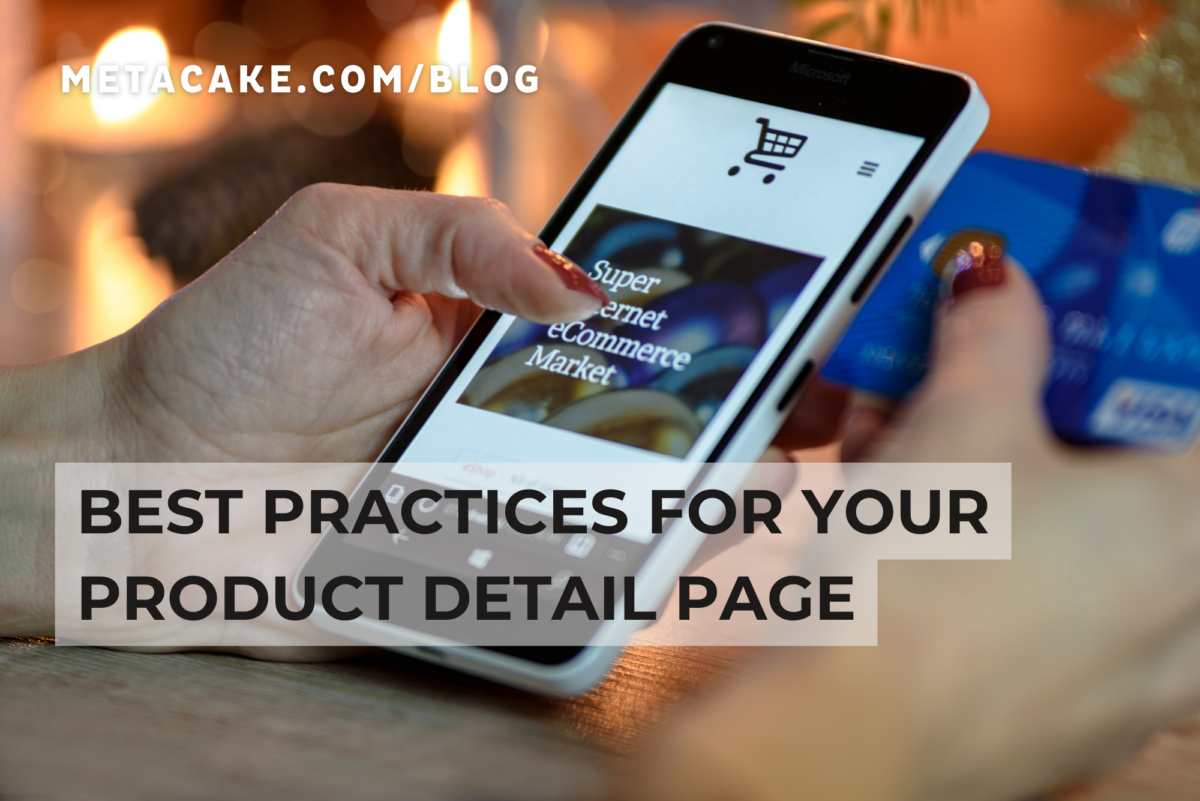 Person using best practices for product detail page.