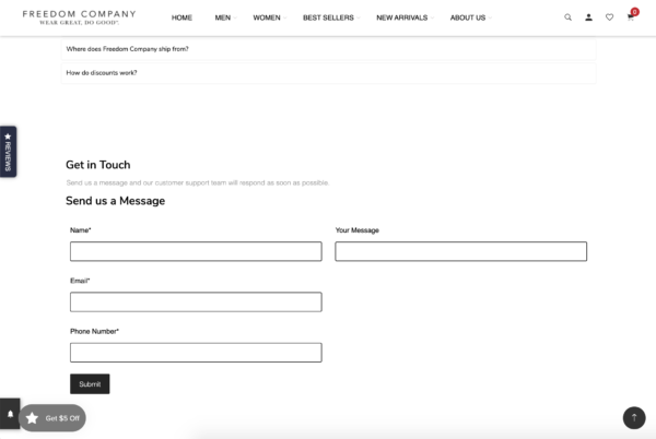 Example: Customer Service Form