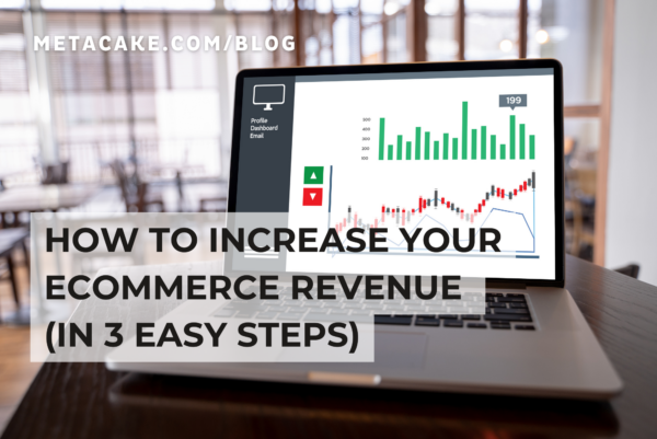 Computer showing increased ecommerce revenue.