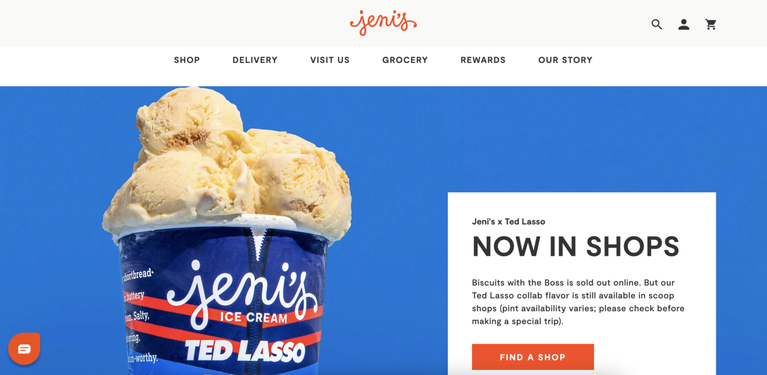 Example of Simple Nav from Jeni's Ice Cream